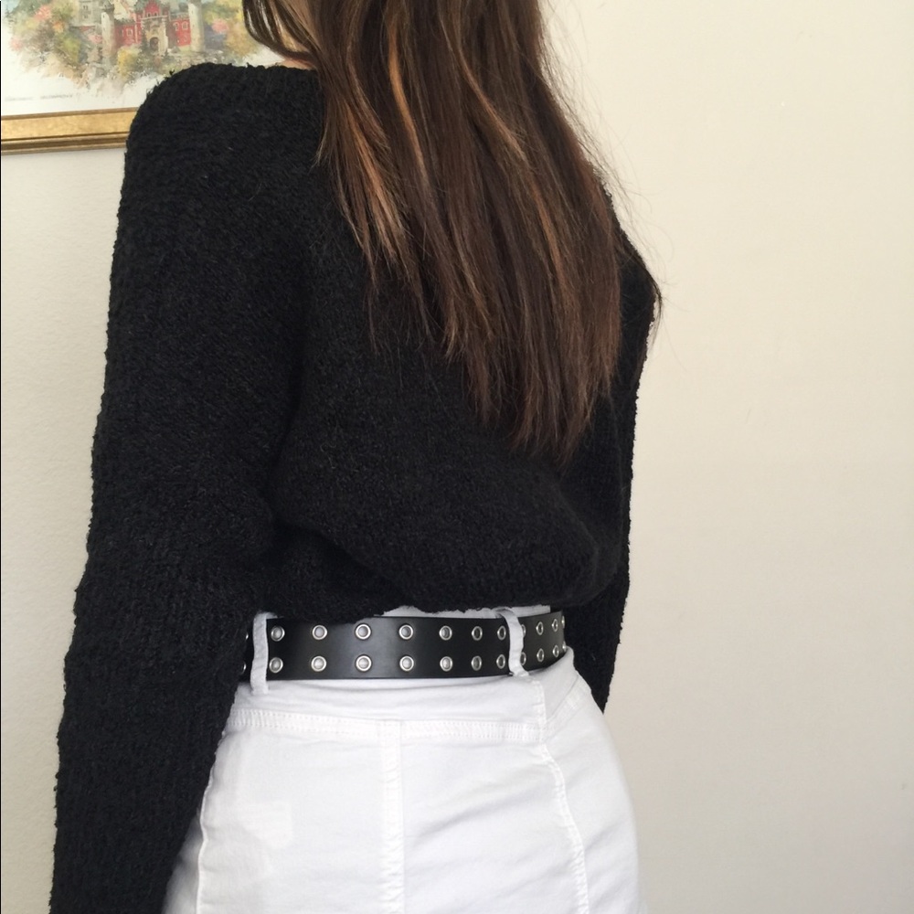 black sweater